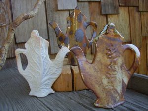 Pottery teapots by Shirley Phillips